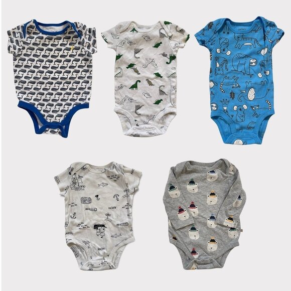 Baby Boy 3-6 Months Onesies Bodysuits Set of 5 - Picture 1 of 8